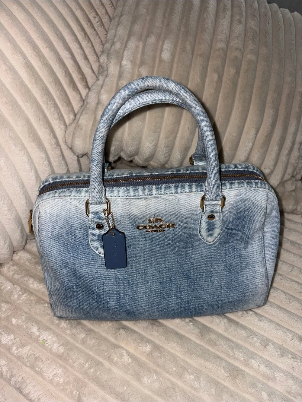 Coach Denim Rowan Top-Handle Satchel